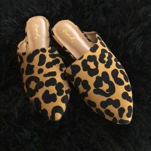 Quips leopard print mules